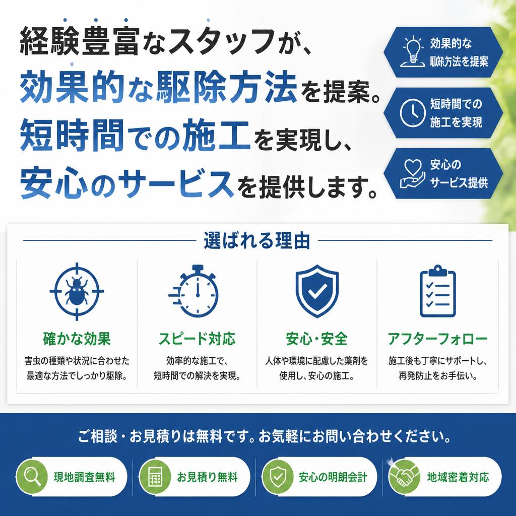 選ばれる理由：迅速な対応と確かな技術