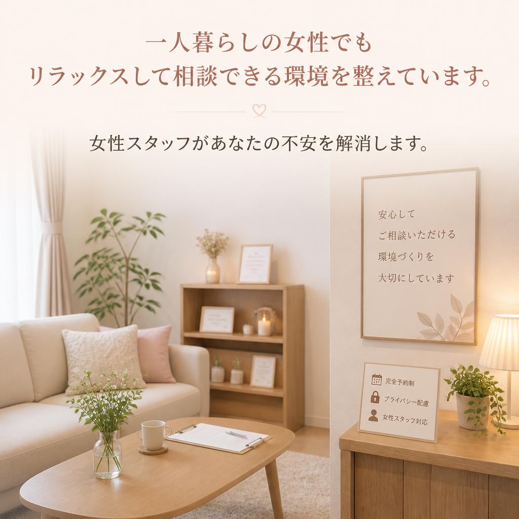 女性スタッフも在籍！安心してご依頼を
