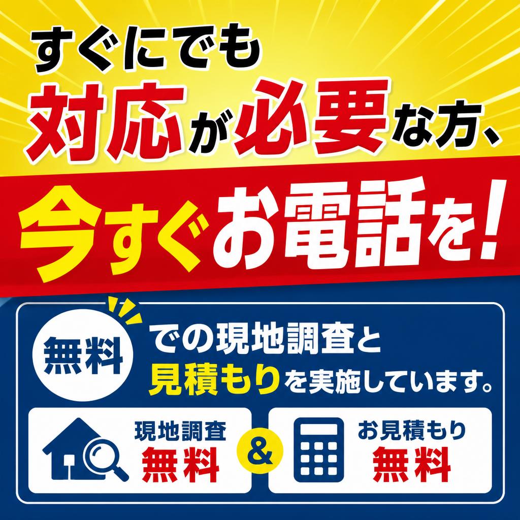 今すぐお電話を！無料見積もり中