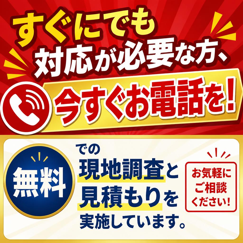 今すぐお電話を！無料見積もり中