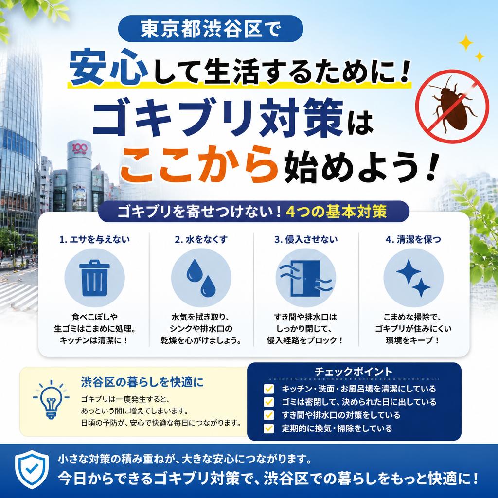 東京都渋谷区で安心して生活するために！ ゴキブリ対策はここから始めよう！