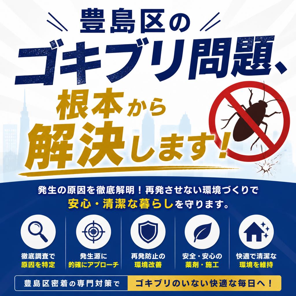 豊島区のゴキブリ問題、根本から解決します！