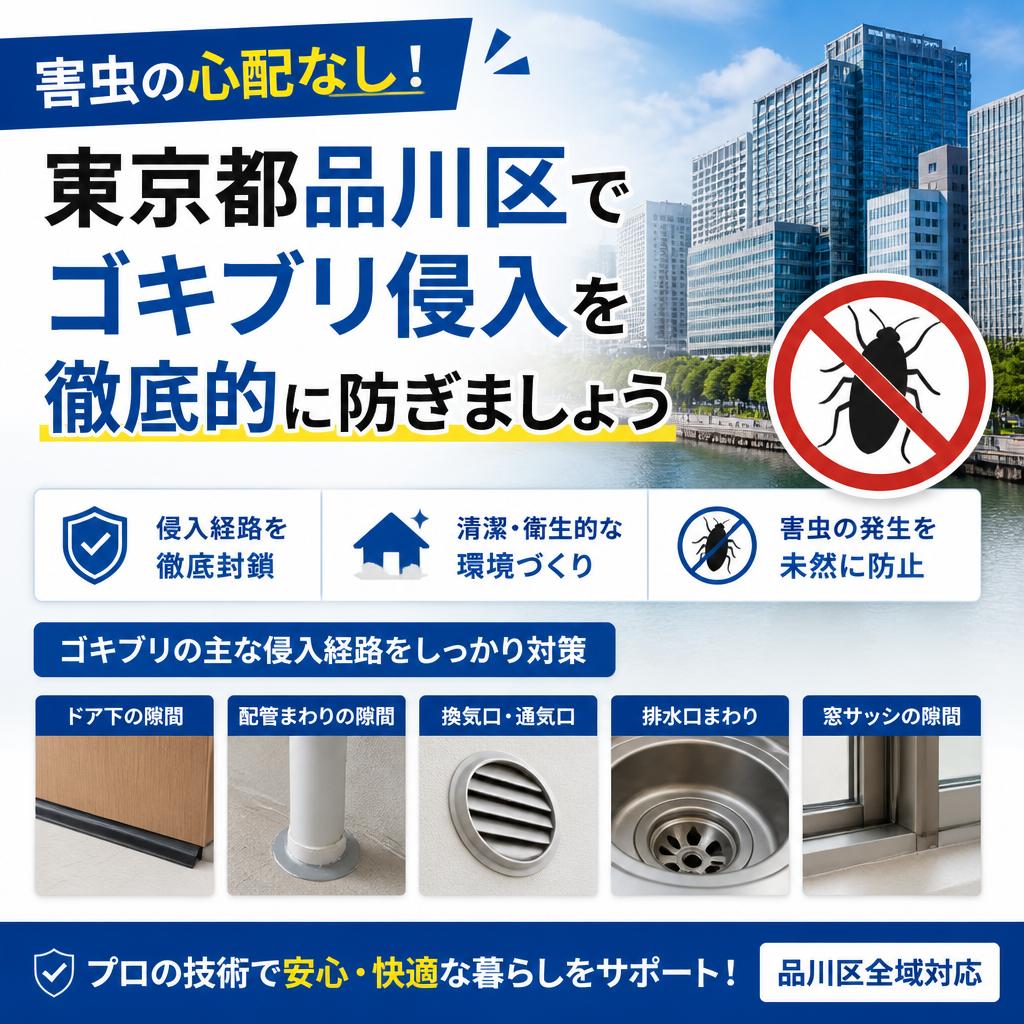 害虫の心配なし！東京都品川区でゴキブリ侵入を徹底的に防ぎましょう