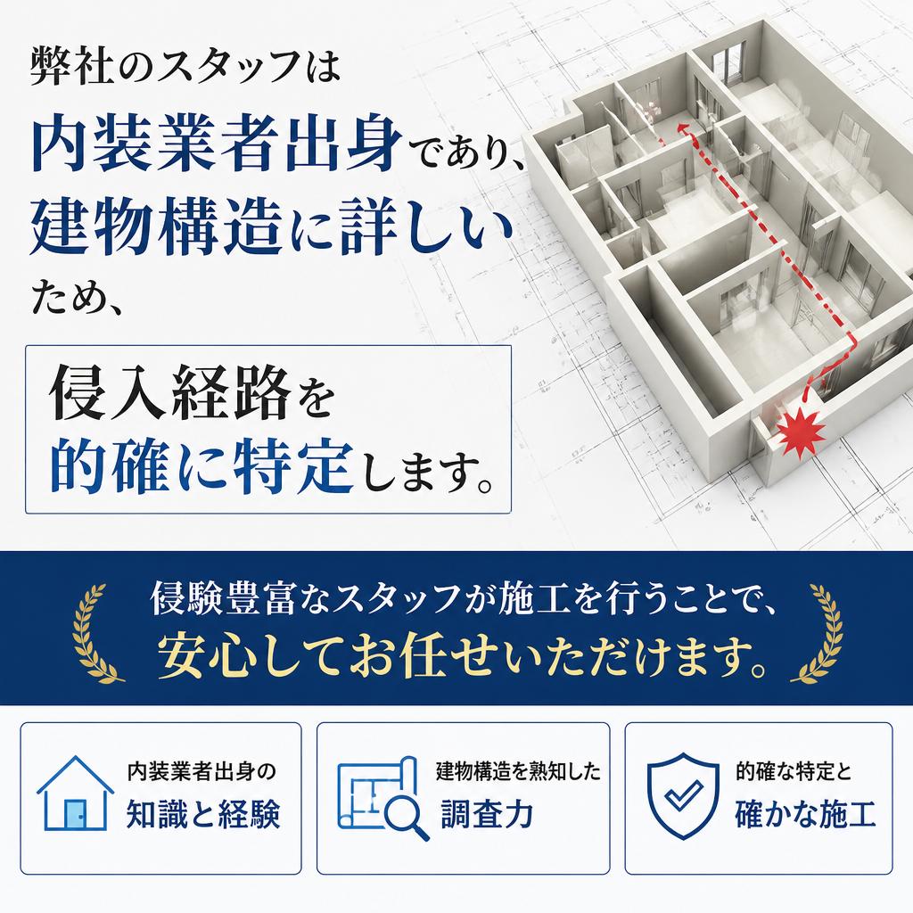 2. 内装業者出身の専門スタッフが解決