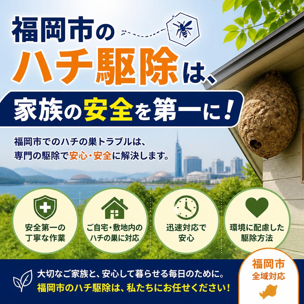 福岡市のハチ駆除は、家族の安全を第一に！
