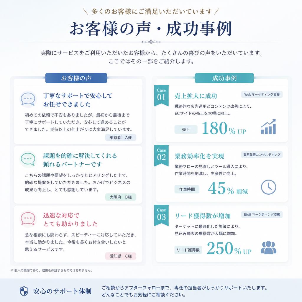 お客様の体験談