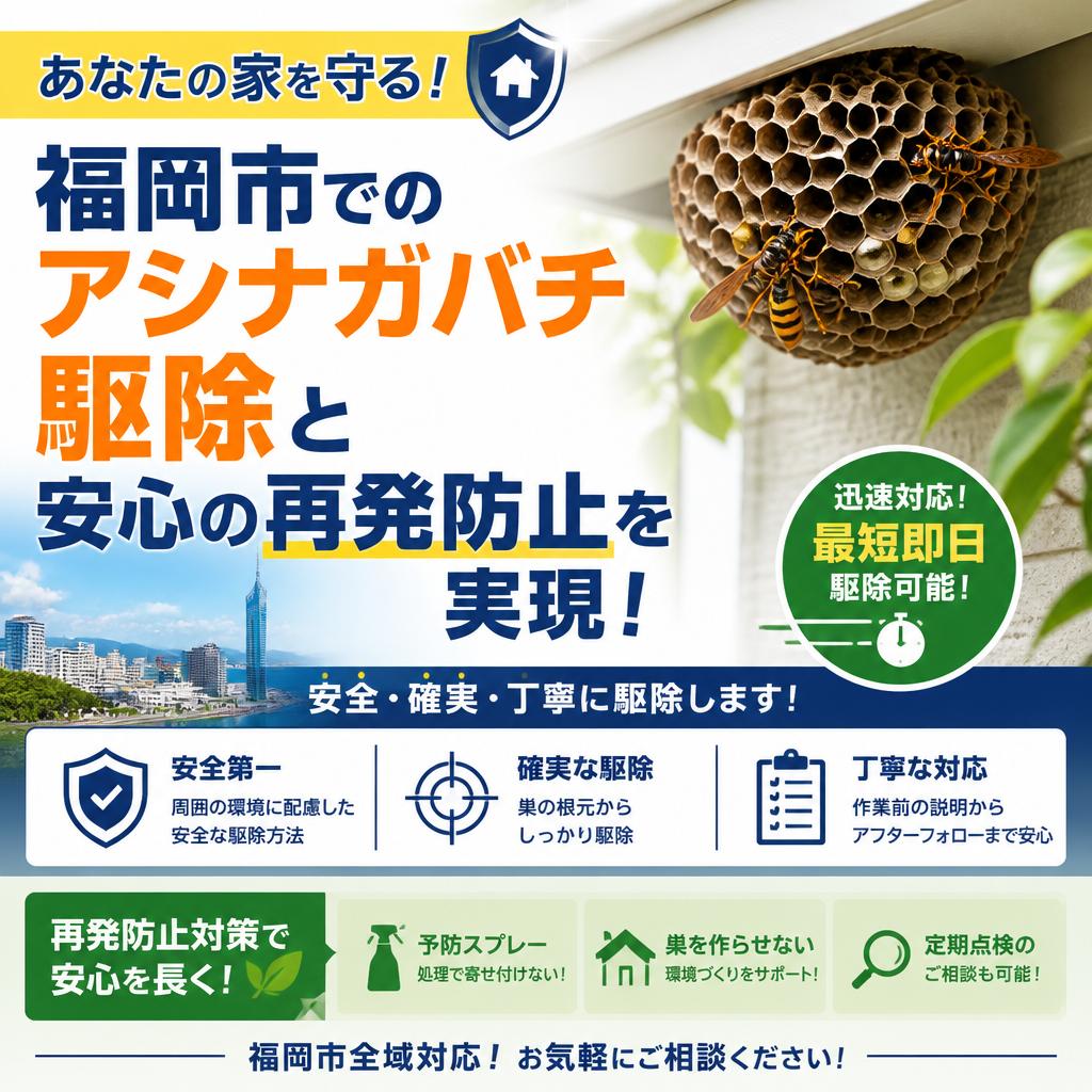 あなたの家を守る！福岡市でのアシナガバチ駆除と安心の再発防止を実現！