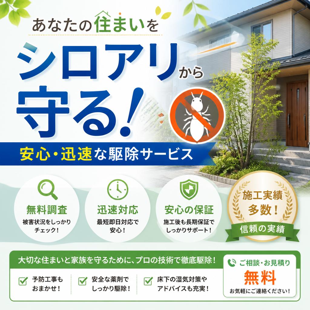 あなたの住まいをシロアリから守る！安心・迅速な駆除サービス