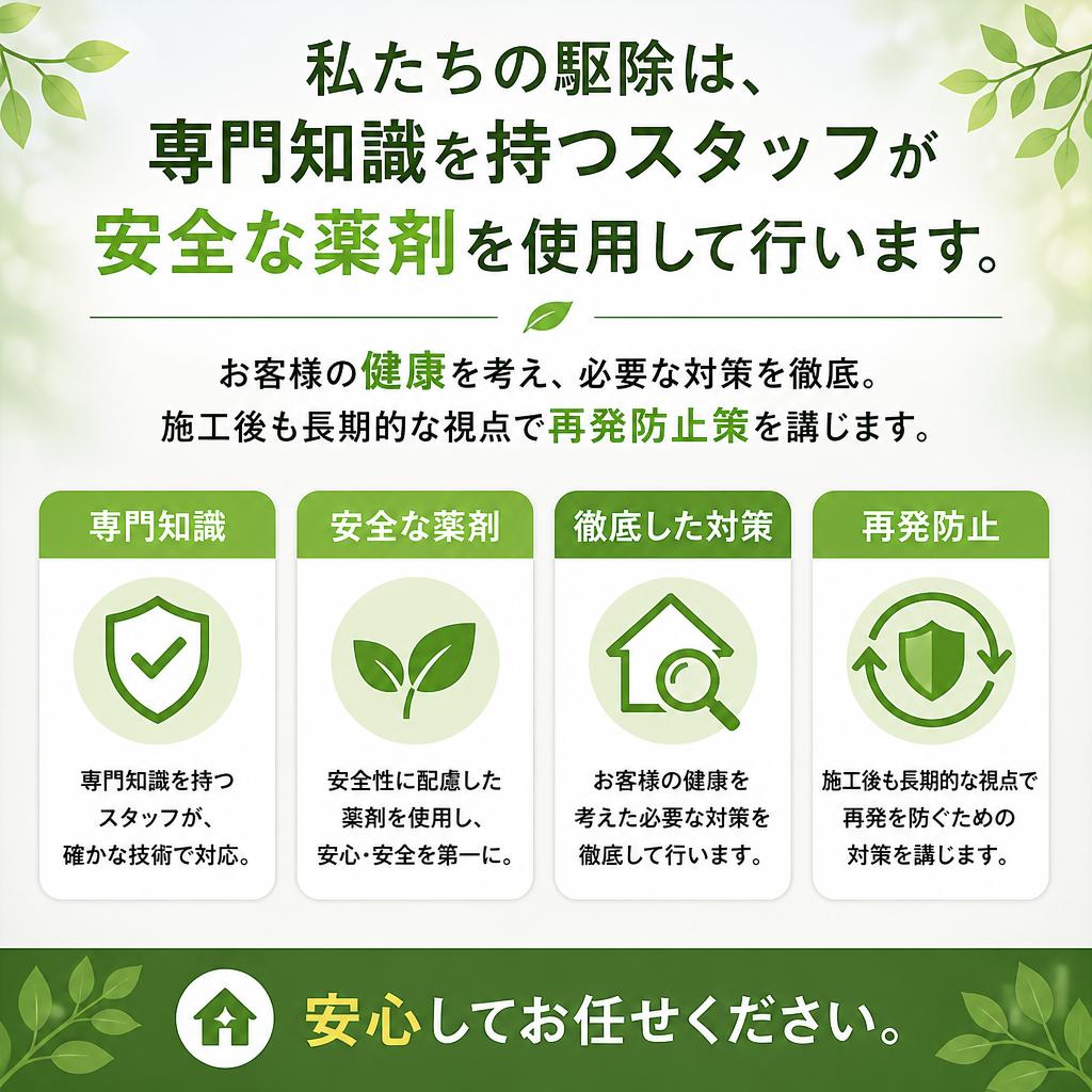 安心・安全な駆除方法