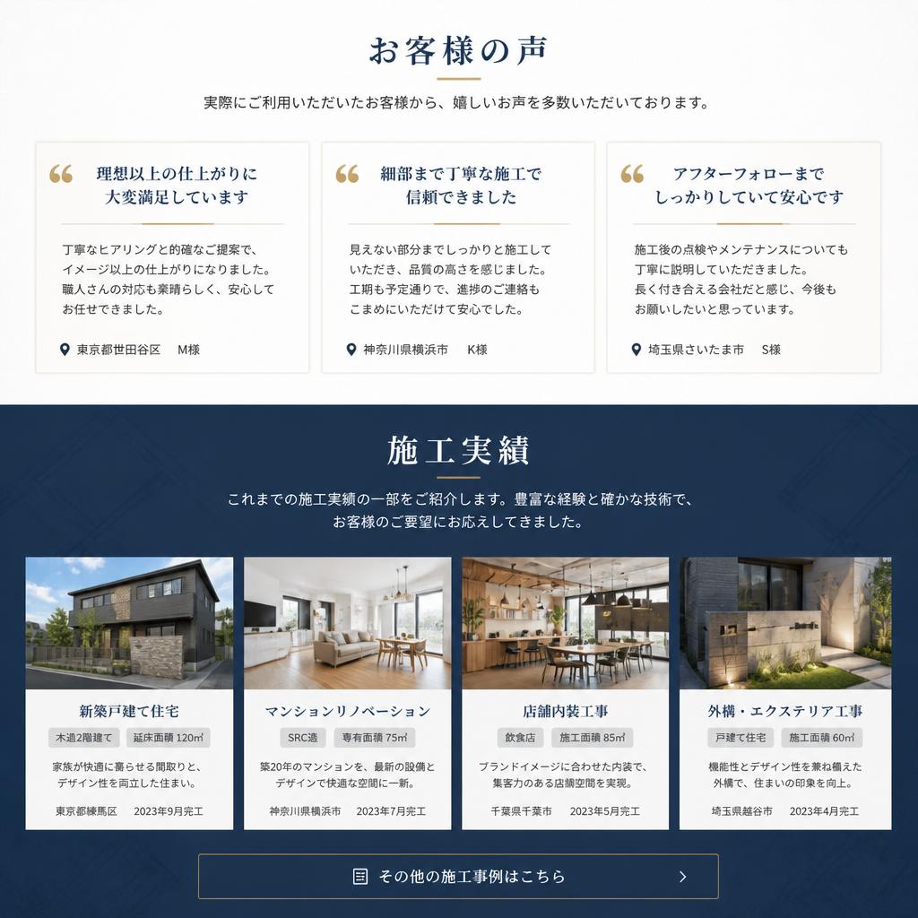 お客様の声・施工実績