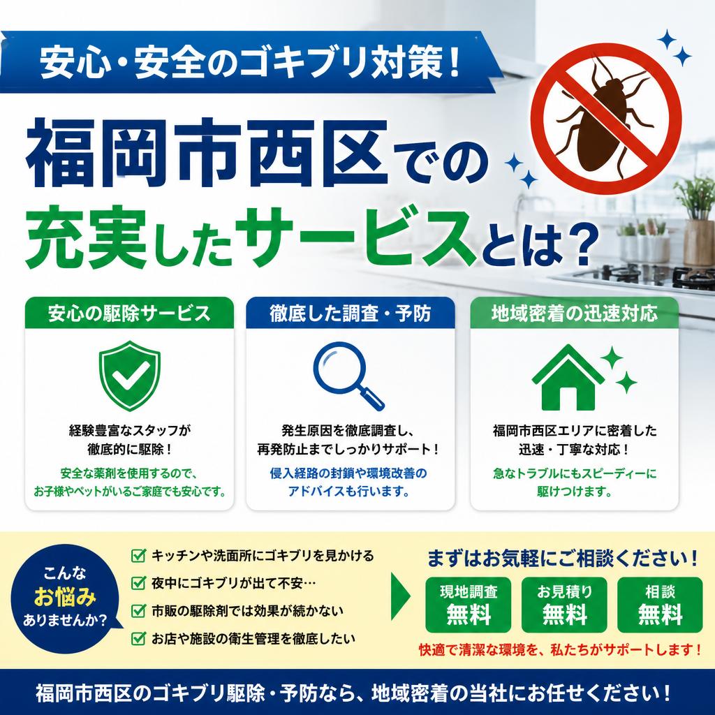 安心・安全のゴキブリ対策！福岡市西区での充実したサービスとは？