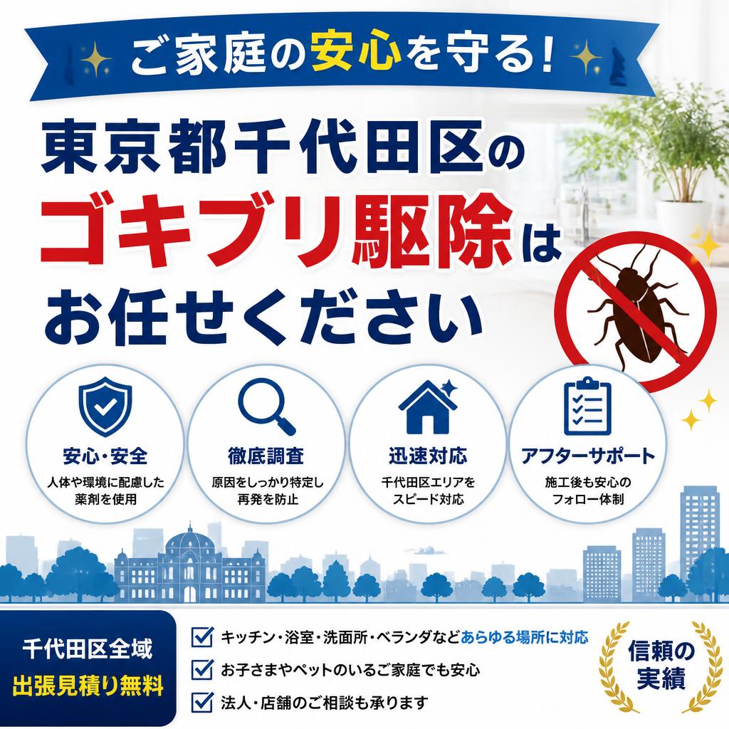 ご家庭の安心を守る！東京都千代田区のゴキブリ駆除はお任せください