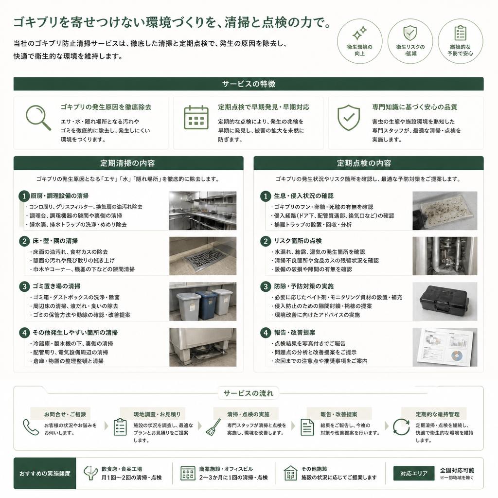 2. ゴキブリ防止に特化したサービス内容