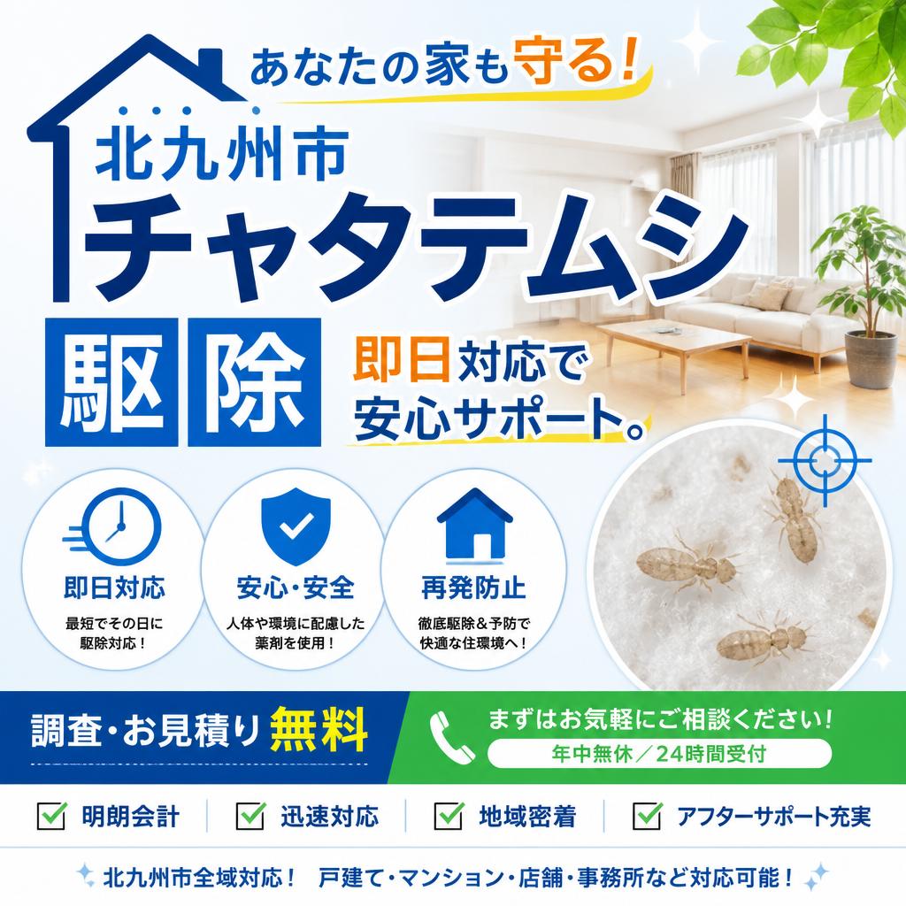 あなたの家も守る！北九州市チャタテムシ駆除、即日対応で安心サポート。