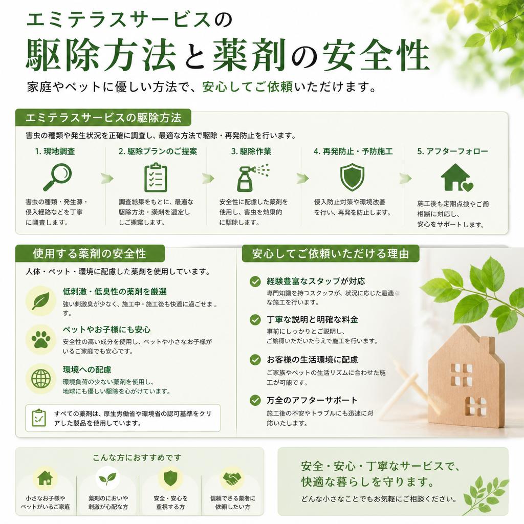 安心・安全な駆除方法