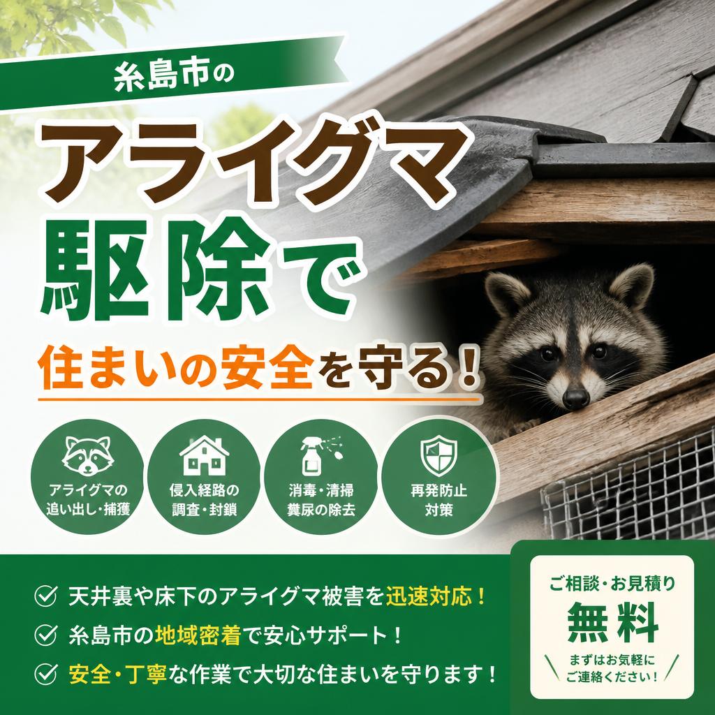 糸島市のアライグマ駆除で住まいの安全を守る！