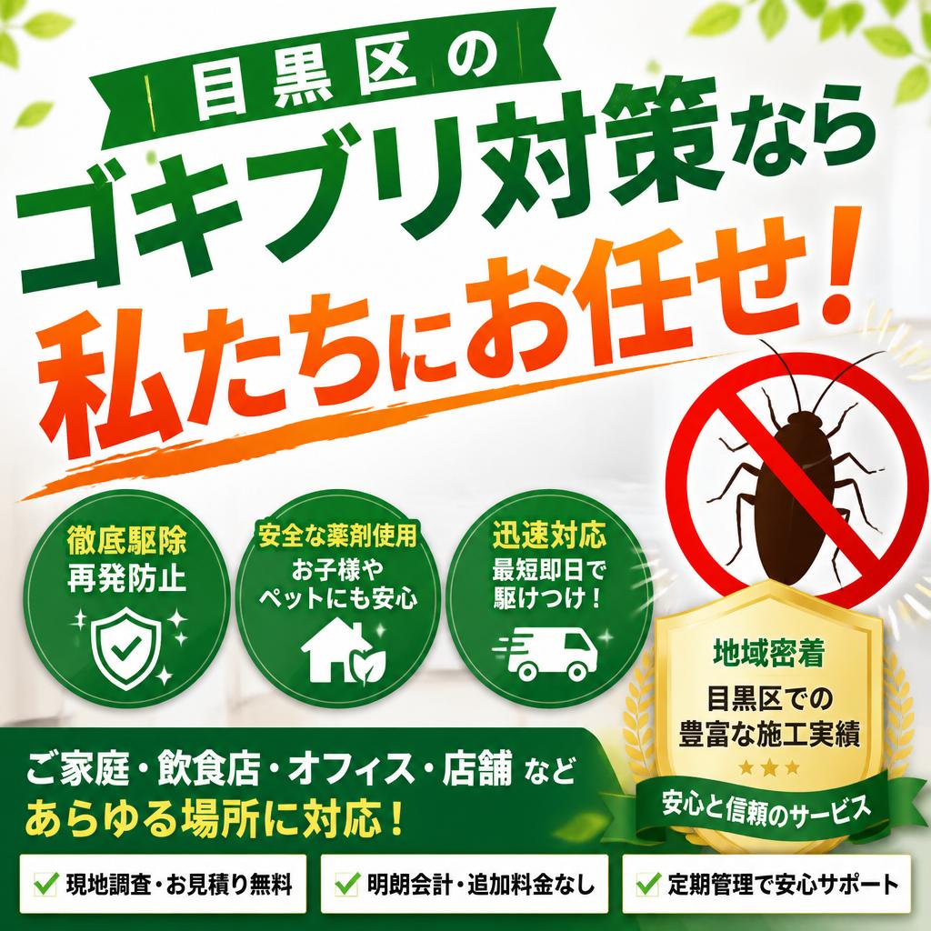 目黒区のゴキブリ対策なら私たちにお任せ！