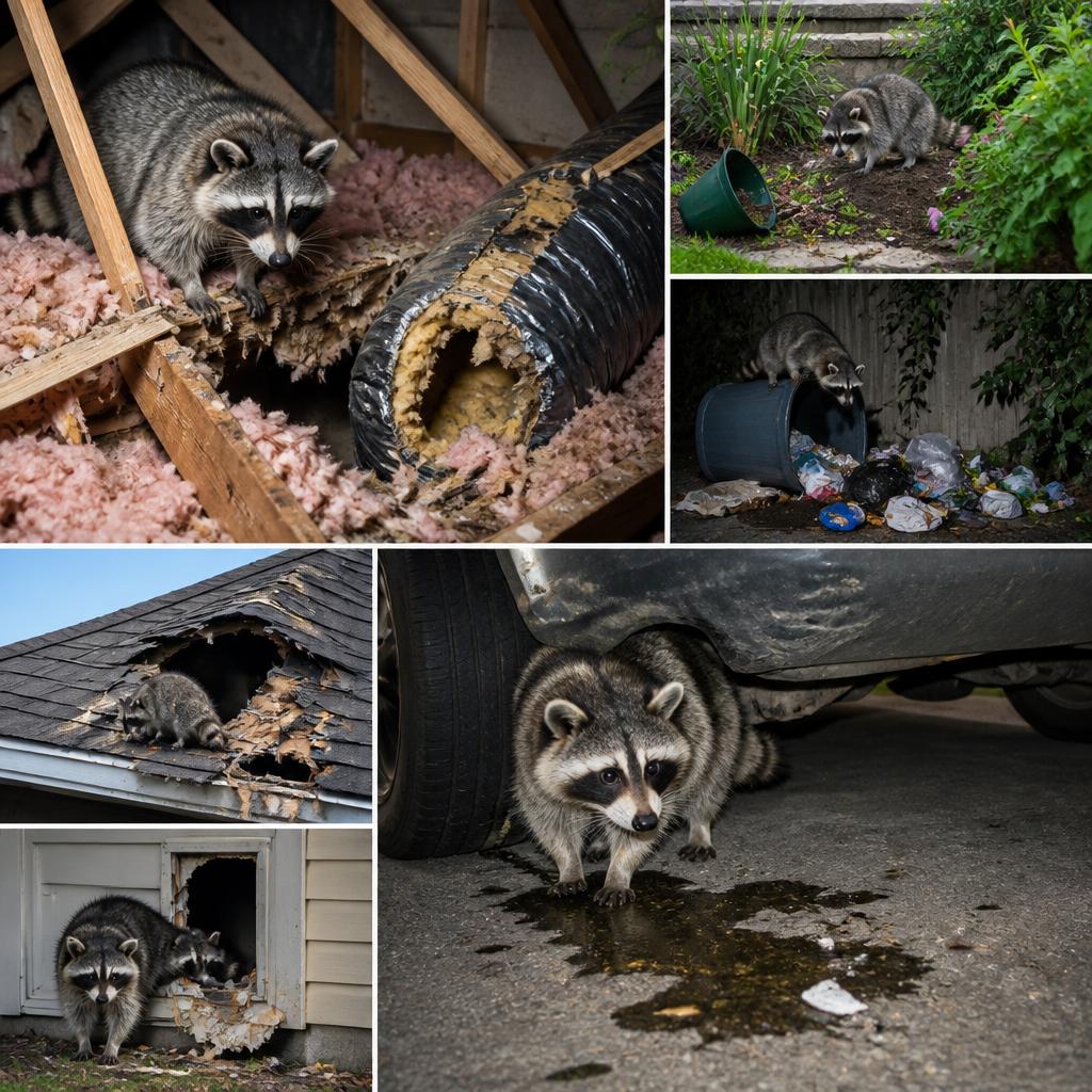 アライグマの被害例